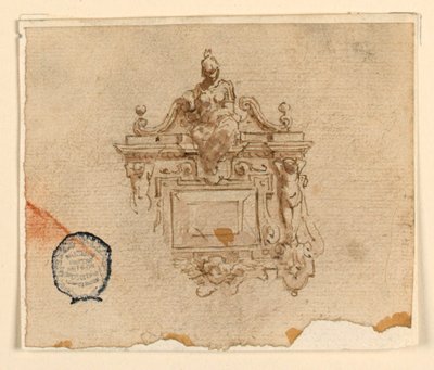 Conception pour un Pendentif avec une Femme en Casque - Unknown artist
