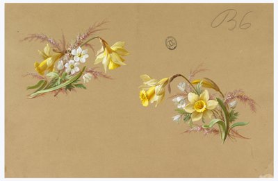 Design pour papier peint et textile : fleurs - Unknown artist