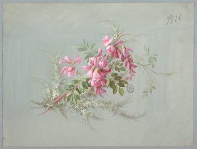 Conception pour papier peint et textile : Fleurs et Oiseaux - Unknown artist