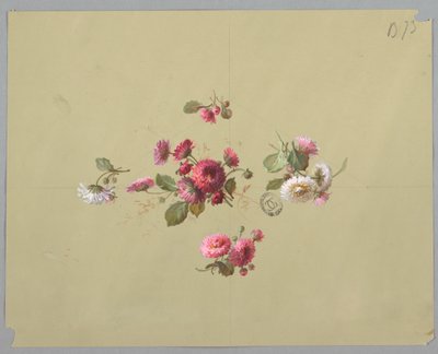 Design pour papier peint et textiles : Fleurs - Unknown artist