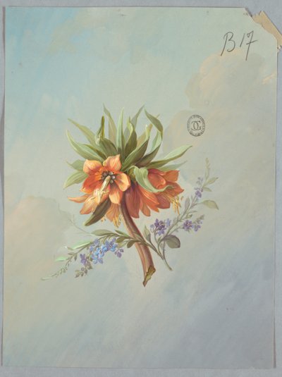 Conception pour papier peint et textiles : Fleurs - Unknown artist