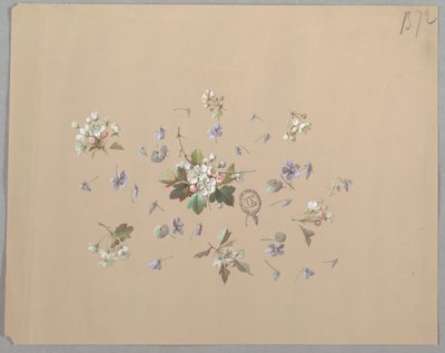 Conception pour papier peint et textiles : Fleurs - Unknown artist