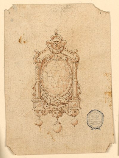Conception pour une broche avec diamant ovale - Unknown artist