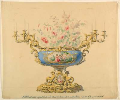 Conception pour une jardinière et un candélabre - Unknown artist
