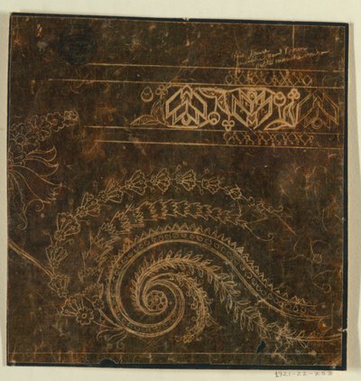 Conception pour un Motif de Bordure Brodée, Inachevé - Unknown artist