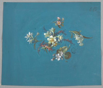 Conception pour papier peint et textiles, fleurs - Unknown artist