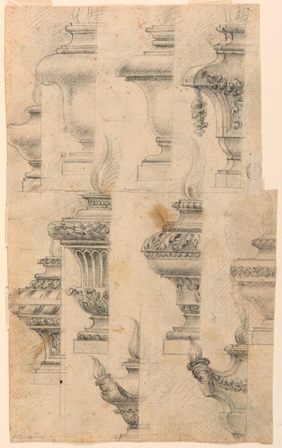 Dessins pour vases balustres - Unknown artist