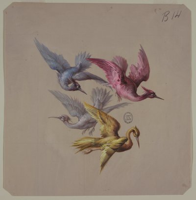 Dessins pour papiers peints et textiles : Oiseaux - Unknown artist