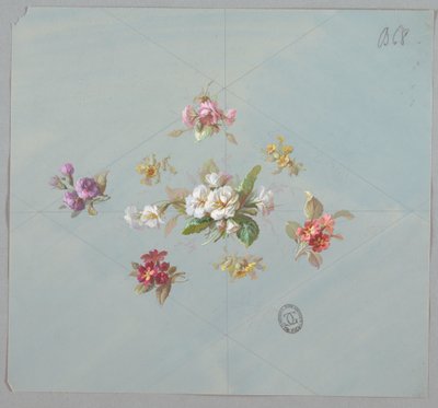 Conceptions pour papiers peints et textiles : Fleurs - Unknown artist