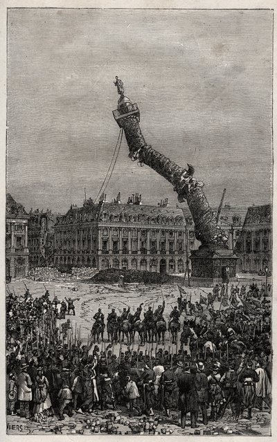 Destruction de la colonne Vendôme pendant la Commune - Unknown artist