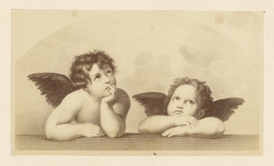 [Détail des chérubins de la "Madone Sixtine" de Raphaël]. - Unknown artist