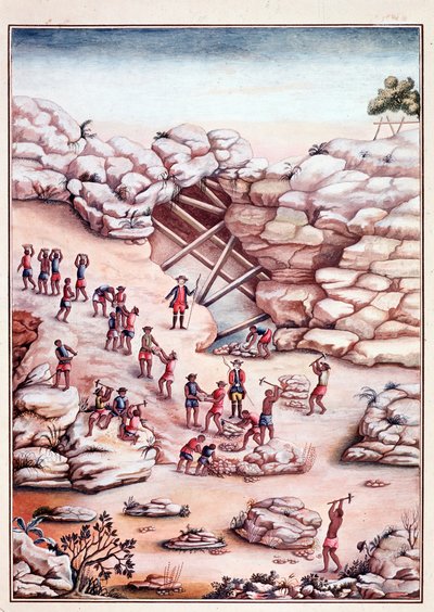 Exploitation de diamants dans une mine au Brésil - Unknown artist