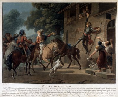 Don Quichotte chevauchant sa lance - Unknown artist