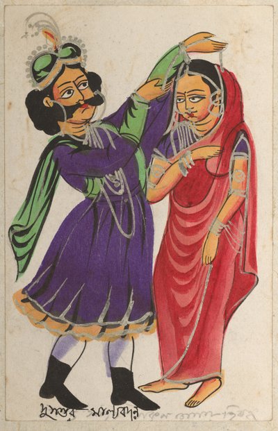 Dusmanta couronnant Shakuntala - Unknown artist