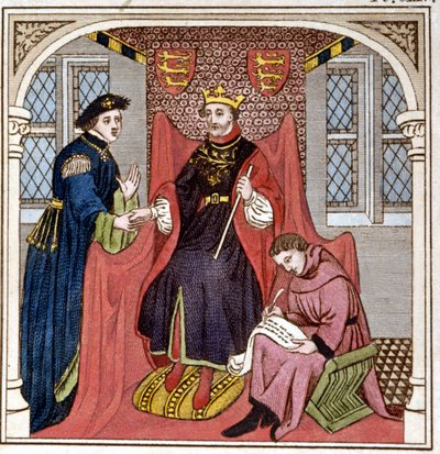 Édouard III (1312 - 1377) reçoit le comte Guy de Flandre. Gravure de la fin du XVIIIe siècle. Bibliothèque de Brera, Milan - Unknown artist