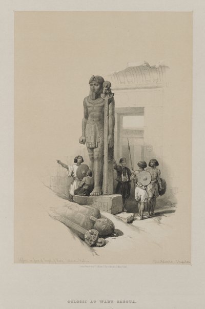 Égypte et Nubie, Volume II : Colosse devant le temple à Wady Saboua, Nubie - Unknown artist
