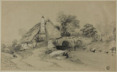 Ferme avec toit de chaume près d