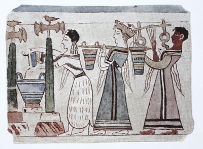 Mode, culture phénicienne égéenne, 2000-500 av. J.-C. Femmes avec des seaux d
