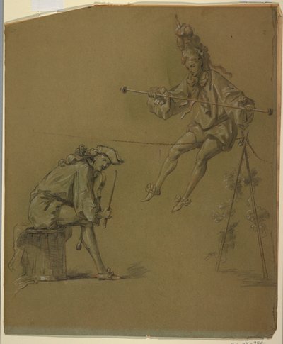 Études de figures pour un design de couvercle de clavecin - Unknown artist