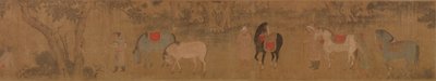 Figures et chevaux dans le paysage - Unknown artist