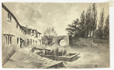 Fisher Row et le pont sur la rivière sur la nouvelle route - Unknown artist