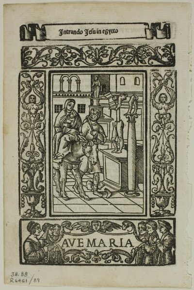 Fuite en Égypte du Rosario della V. Maria par Castellanus, planche 89 des Gravures sur bois des livres du XVIe siècle - Unknown artist