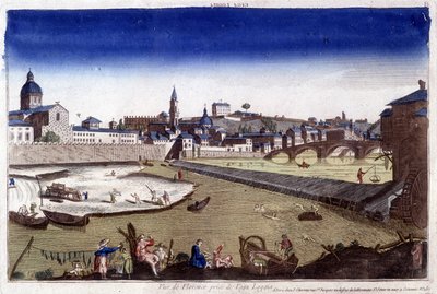 Florence et le fleuve Arno au XVIIIe siècle. - Unknown artist
