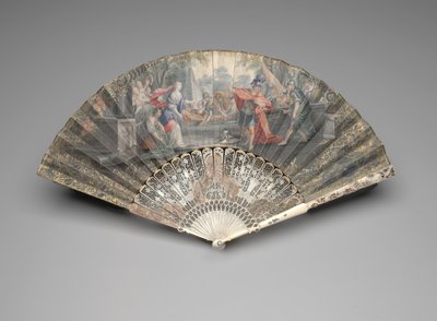 Éventail pliant avec Jephté rencontrant sa fille, vers 1740-50 - Unknown artist