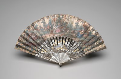 Éventail pliant avec une scène pastorale, vers 1740-60 - Unknown artist