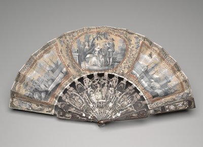Éventail pliant avec scènes en grisaille, vers 1780 - Unknown artist