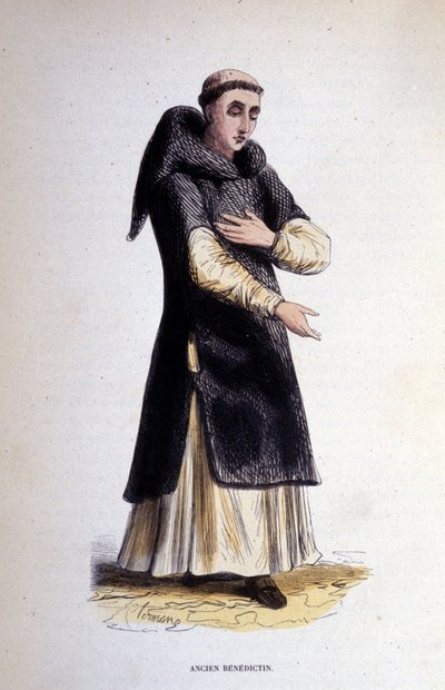 Ancien bénédictin. Gravure d