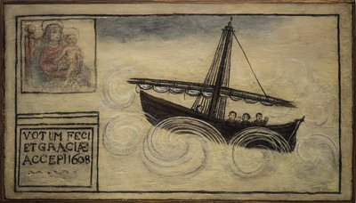 Ex-voto marin, offrande populaire en gage de dévotion et de gratitude du marin survivant aux dangers de la mer venant de l