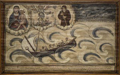 Ancien ex-voto marin, offrande populaire en gage de dévotion et de gratitude du marin survivant aux dangers de la mer provenant de l