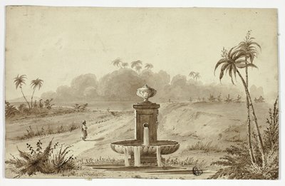 Fontaine dans une oasis - Unknown artist