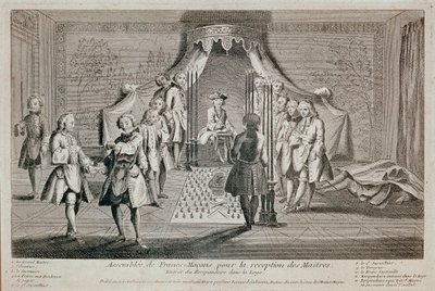 Franc-Maçonnerie : assemblée de francs-maçons pour la réception des maîtres - Unknown artist