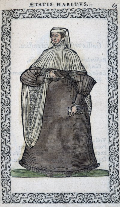 Femme française en tenue de deuil - dans « Habits et effigies » par Jean Sulperius - Unknown artist