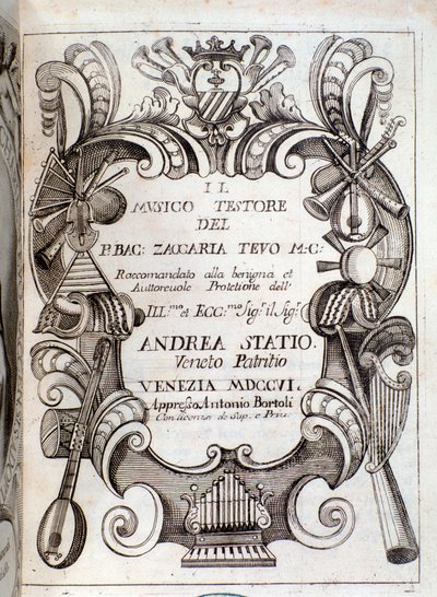 Frontispice de Il musico testore par Zaccaria Tevo - Unknown artist