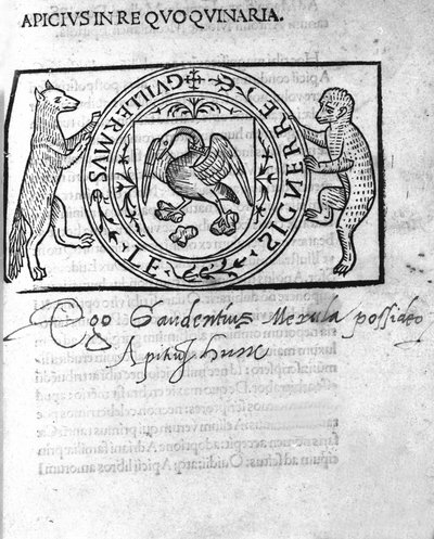 Frontispice de "De re coquinaria" du 16e siècle par Marcus Gavius Apicius. Gastronome latin (1er siècle après J.-C.). - Unknown artist