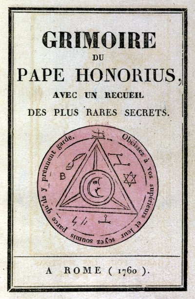 Frontispice du grimoire du pape Honorius utilisé pour invoquer des démons. - Unknown artist
