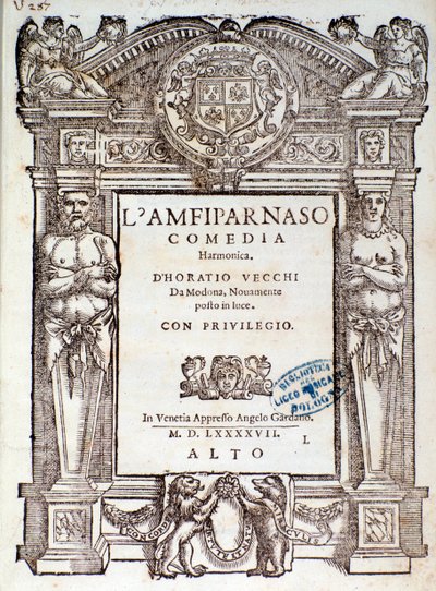 Frontispice de la comédie madrigalesque Amfiparnaso par Orazio Vecchi - Unknown artist