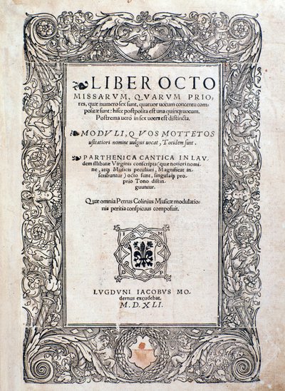 Frontispice du Liber octo missarum (1541) - Unknown artist