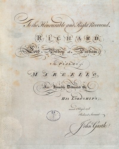 Frontispice des "Psaumes" de Benedetto Marcello - Unknown artist