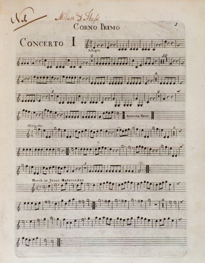 Frontispice de la partition de Six concertos en 8 parties par G B Sammartini et J A Hasse - Unknown artist