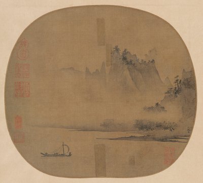 Plein voile sur la rivière brumeuse - Unknown artist
