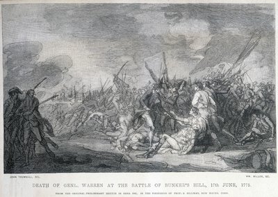 Le général Warren est mort pendant la bataille de Bunker Hill le 17 juin - Unknown artist