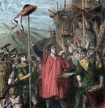 Le chapeau de Gesler - Le bailli Hermann Gessler érige un poteau à Altdorf et y accroche son chapeau, forçant les habitants à s