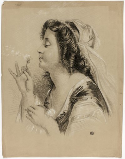 Jeune fille soufflant sur un pissenlit (recto) ; Tête de profil d