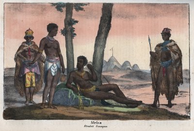 Gonqui Hottentots du Cap - gravure de "Usi e Costumi di Tutti i Popoli dell