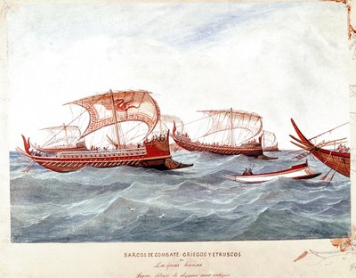 Navires de guerre grecs et étrusques - Unknown artist