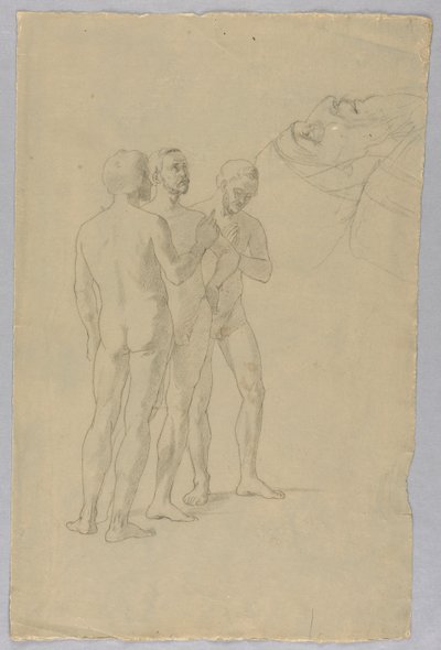 Groupe de trois nus masculins - Unknown artist
